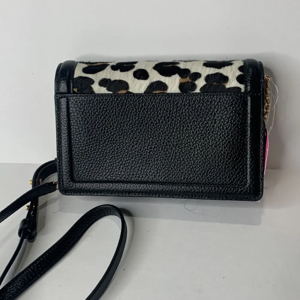 Kate Spade Knott calf hair and pebbled leather flap crossbody NWT